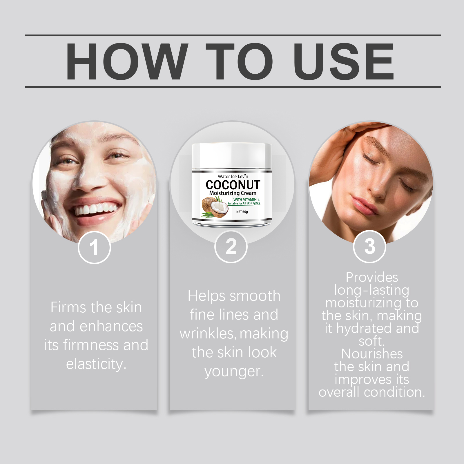 50g Coconut Oil Moisturizing C - Retinol Vitamin A Cream review and price